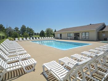 Lounge on the sundeck at the outdoor pool